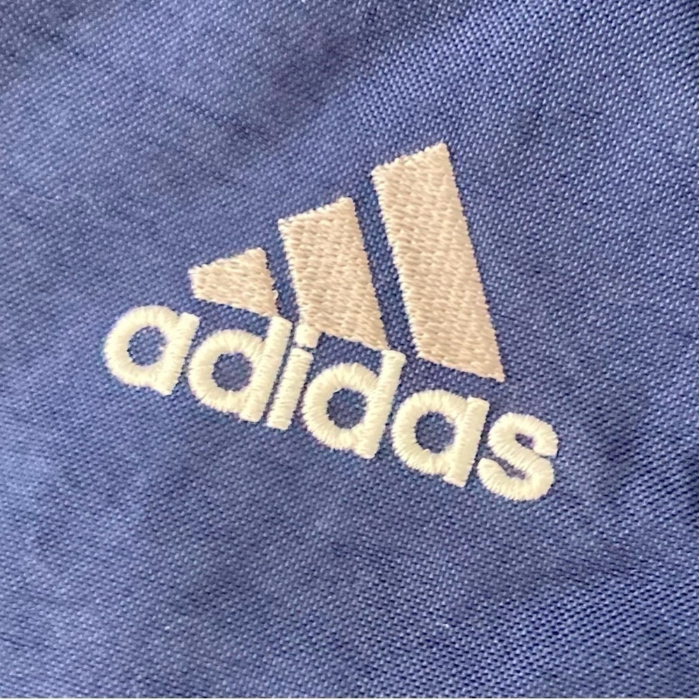 Vintage 90s Adidas Windbreaker Anorak Jacket XL Navy Blue Big Stripe Pullover - Picture 9 of 15